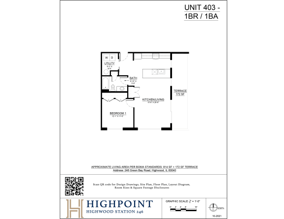 a floor plan of a unit with a bedroom and a bathroom