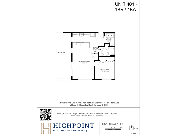 a floor plan of a unit with a bedroom and a bathroom