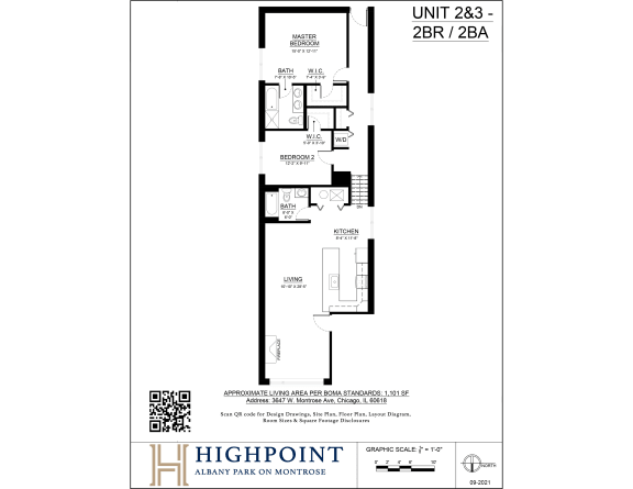the floor plan of unit 2323 2nd ave