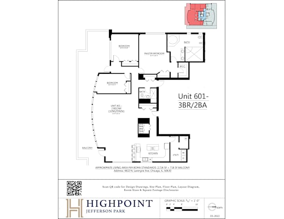 the floor plan of unit 6103 in the highpoint residential