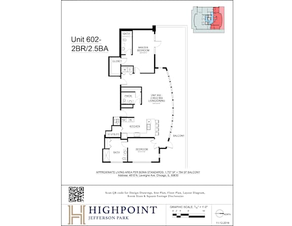 the floor plan of unit 602 is shown in this image