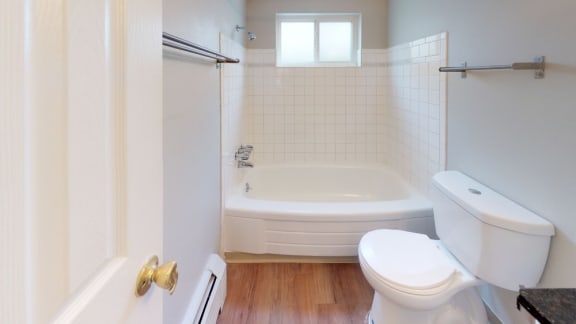 Sparkling white bathrooms