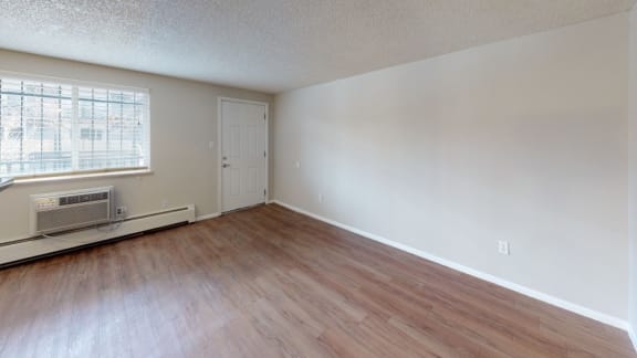 Hardwood Floors in a wide open space with window at 1303 Columbine in Denver, CO