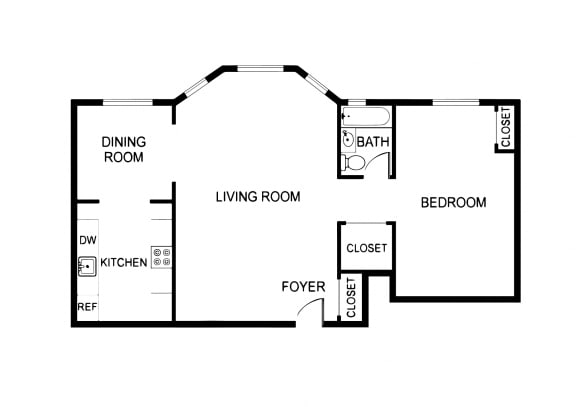 One Bedroom Floorplan at 1033 W Loyola, Illinois, 60626