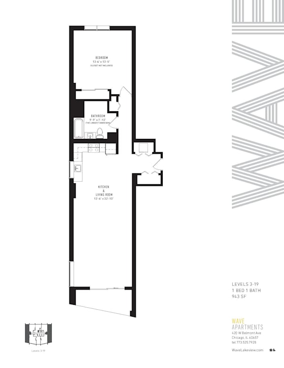 A floor plan for Wave Apartments by Wave Apartments.