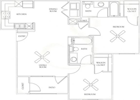 A black and white floor plan of a house with labeled rooms.