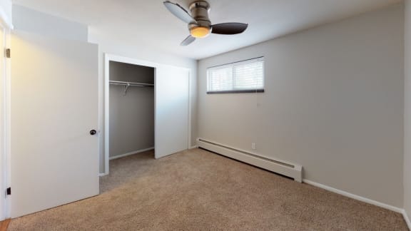 Ceiling fan in bedroom