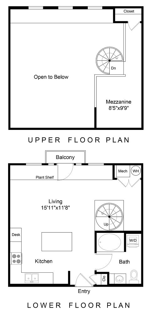 a floor plan of a small house with a kitchen and a living room