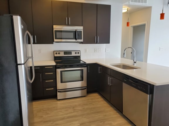 Built-in microwave and a glass top stove