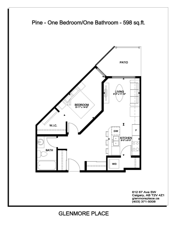 a floor plan of a bedroom one bedroom one bathroom floor plan