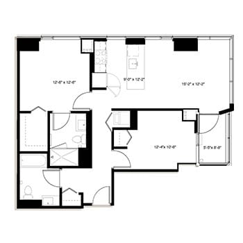 the black and white floor plan of a house
