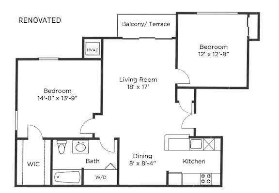 a floor plan of a house with a bedroom and a living room