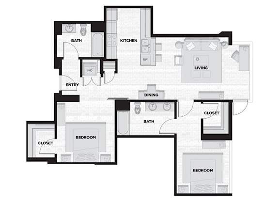 4 bedroom floor plan  apartments in the residences at