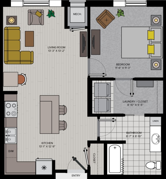 Floor Plan  Floorplan for apartment style A2