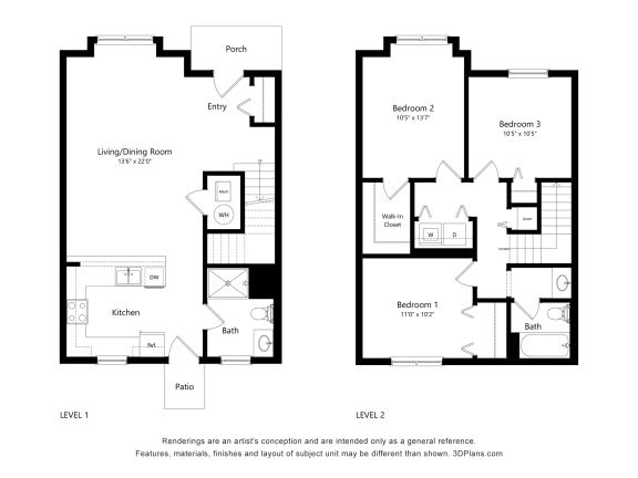 3 bed 1.5 bath at Ames Lake Neighborhood Apartments, St. Paul, MN, 55106