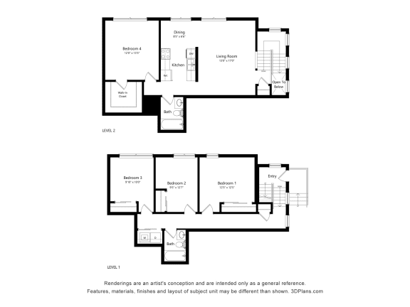 4 bed 2 bath B at Ames Lake Neighborhood Apartments, St. Paul, MN, 55106