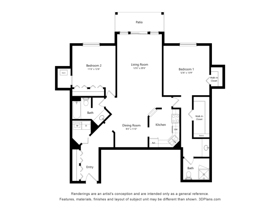 Floor Plan  2 Bedroom | 2G