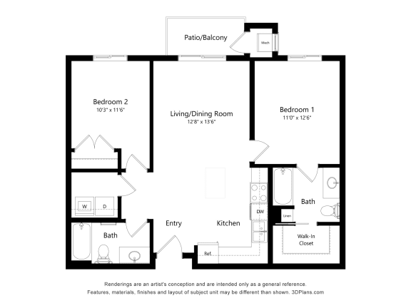 2 bed 2 bath G at EastGate Apartments, Rochester