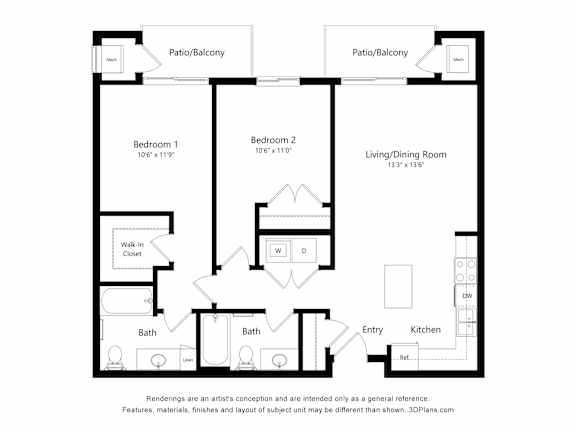 2 bed 2 bath W at EastGate Apartments, Minnesota, 55904