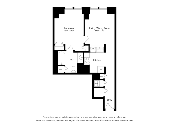 a floor plan of a 2100 sq ft apartment with a bedroom and a living room