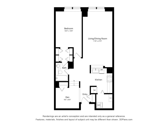 a floor plan of a 2100 sq ft apartment