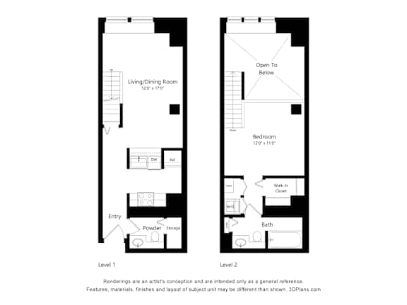 a floor plan of a house with two different floor plans