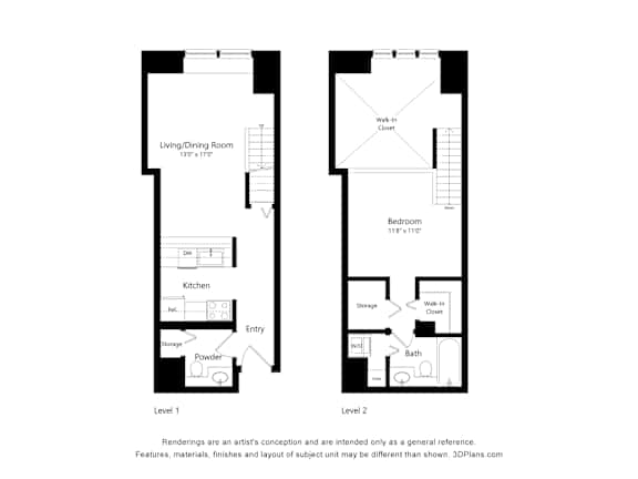 a floor plan of a residence with two floor plans