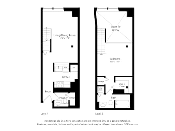 a floor plan of a house with two floor plans