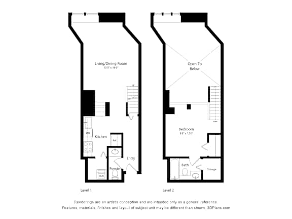 a floor plan of a residence with two floors and an attic