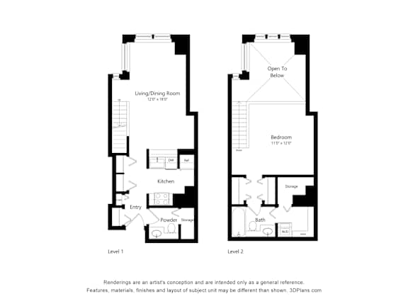 a floor plan of a house with two floors