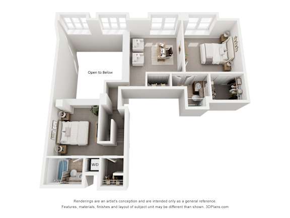 a floor plan of a house with a bedroom and a living room