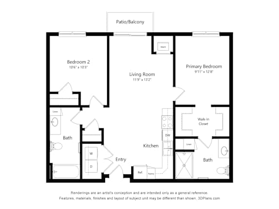 A black and white drawing of a house layout.