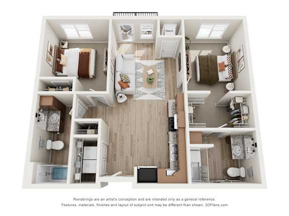 2 Bedroom 2 Bathroom - Birch