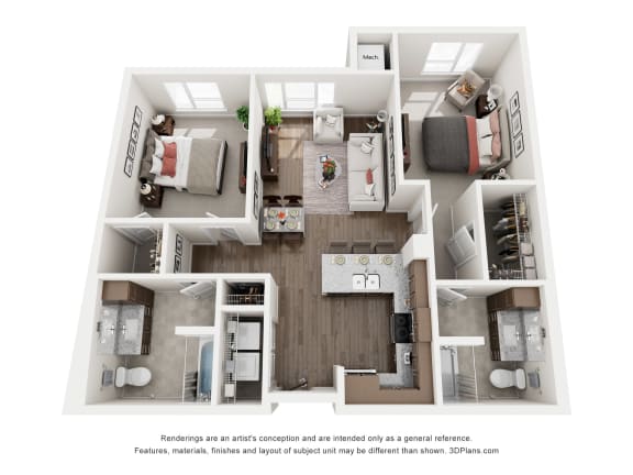 a 1 bedroom floor plan  woodland  2100 sq ft