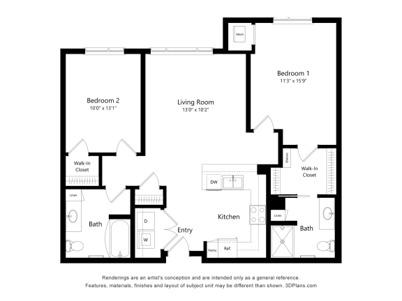 a floor plan of a 1 bedroom floor plan with a bathroom and a living room