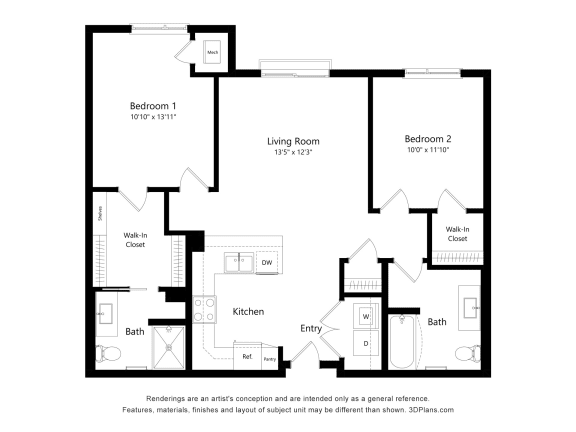 a floor plan of a residence with an open floor plan