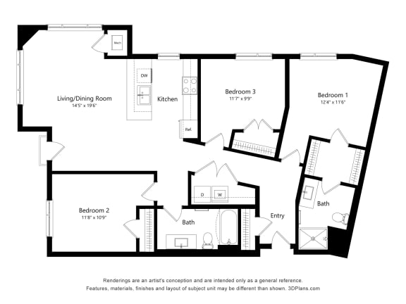 a floor plan of a house with a bedroom and a living room