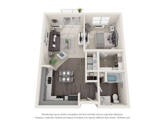 1 bedroom 1 bathroom G at Technology Park Apartments, Rochester, MN, 55901