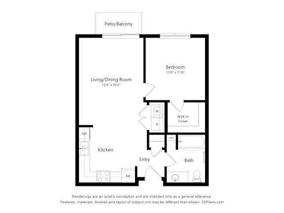 1 bedroom 1 bathroom E at Technology Park Apartments, Minnesota