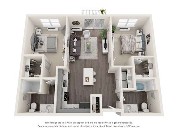 2 bedroom 2 bathroom G at Technology Park Apartments, Rochester, 55901