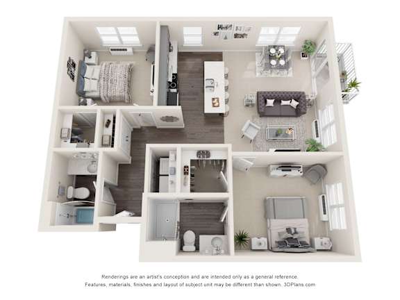 2 bedroom 2 bathroom O at Technology Park Apartments, Rochester, Minnesota