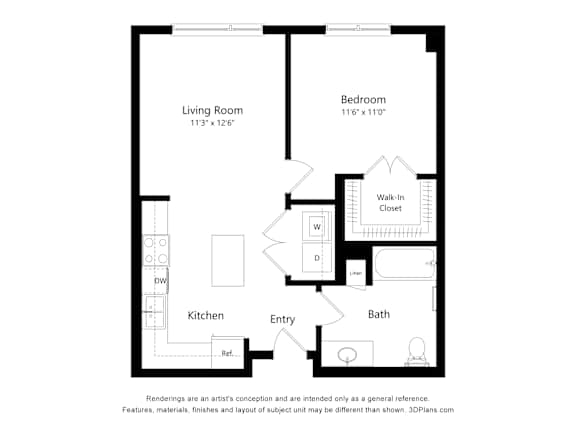 1 bedroom 1 bathroom F at Technology Park Apartments, Minnesota, 55901