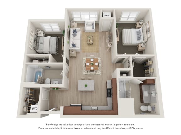 2 bed 2 bathroom A at The Landing at Amber Fields Apartments, Rosemount