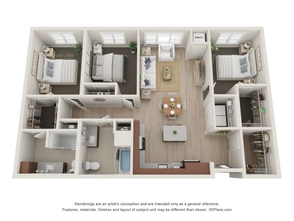 3 bed 2 bath T at The Landing at Amber Fields Apartments, Rosemount