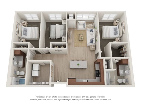 3 bed 2 bath R at The Landing at Amber Fields Apartments, Rosemount, 55068