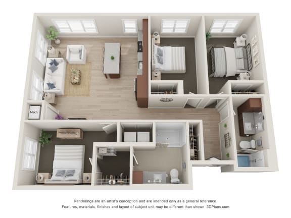 3 bed 2 bath U at The Landing at Amber Fields Apartments, Minnesota