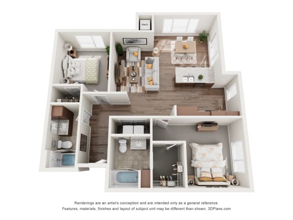 B3 Floor Plan at The Quill 55+ Apartments, Hastings, MN