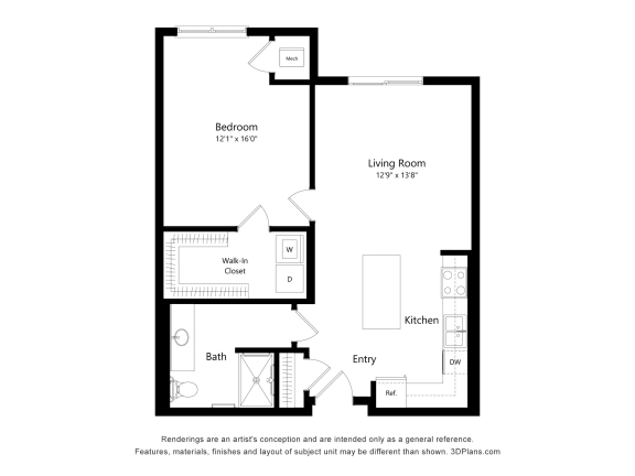 1 bed 1 bath F 1 bed 1 bath F at The Winslow 62+ Apartments, Minnesota, 55118