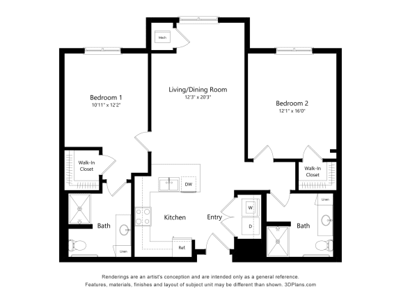 2 bed 2 bath H at The Winslow 62&#x2B; Apartments, Minnesota