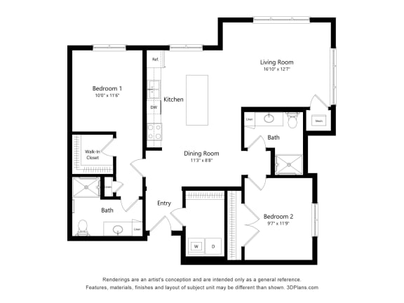 2 bed 2 bath L at The Winslow 62&#x2B; Apartments, West St Paul, 55118